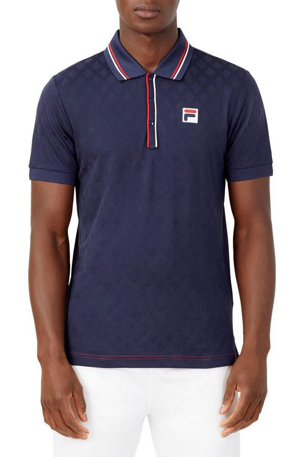 Fila Polokošeľa Panske Námornícka Modrá - Heritage Jacquard Vypredaj - Slovakia 89205-DZUA